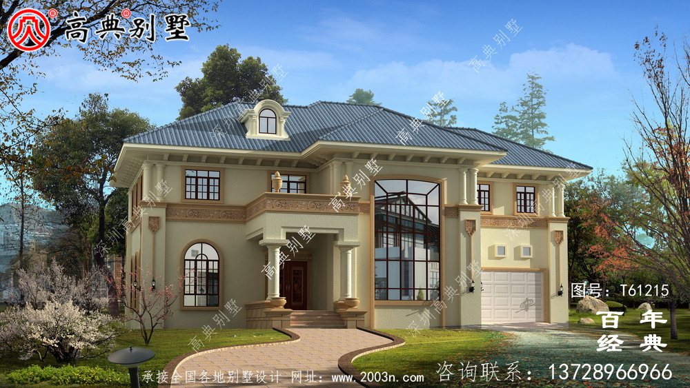鄉(xiāng)村兩層歐式別墅效果圖_農(nóng)村兩層自建房屋設(shè)計圖