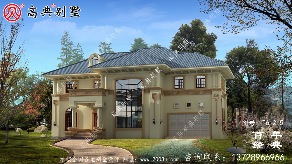 鄉(xiāng)村兩層歐式別墅效果圖_農(nóng)村兩層自建房屋設(shè)計圖