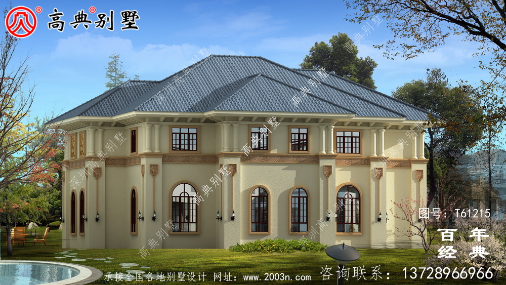 鄉(xiāng)村兩層歐式別墅效果圖_農(nóng)村兩層自建房屋設(shè)計圖