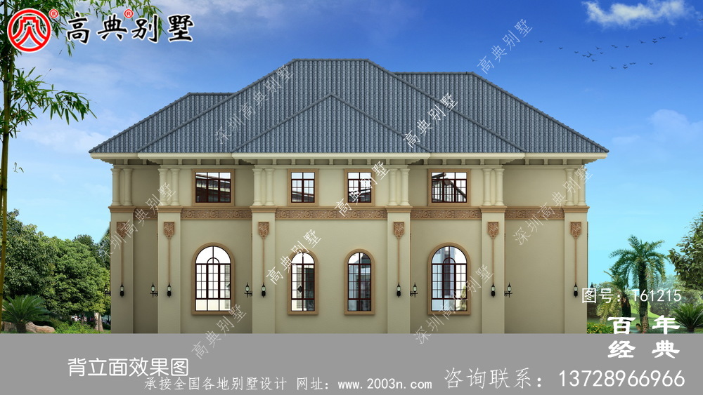 鄉(xiāng)村兩層歐式別墅效果圖_農(nóng)村兩層自建房屋設(shè)計圖