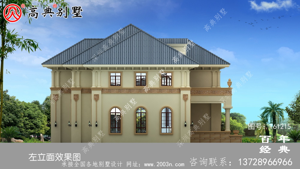 鄉(xiāng)村兩層歐式別墅效果圖_農(nóng)村兩層自建房屋設(shè)計圖