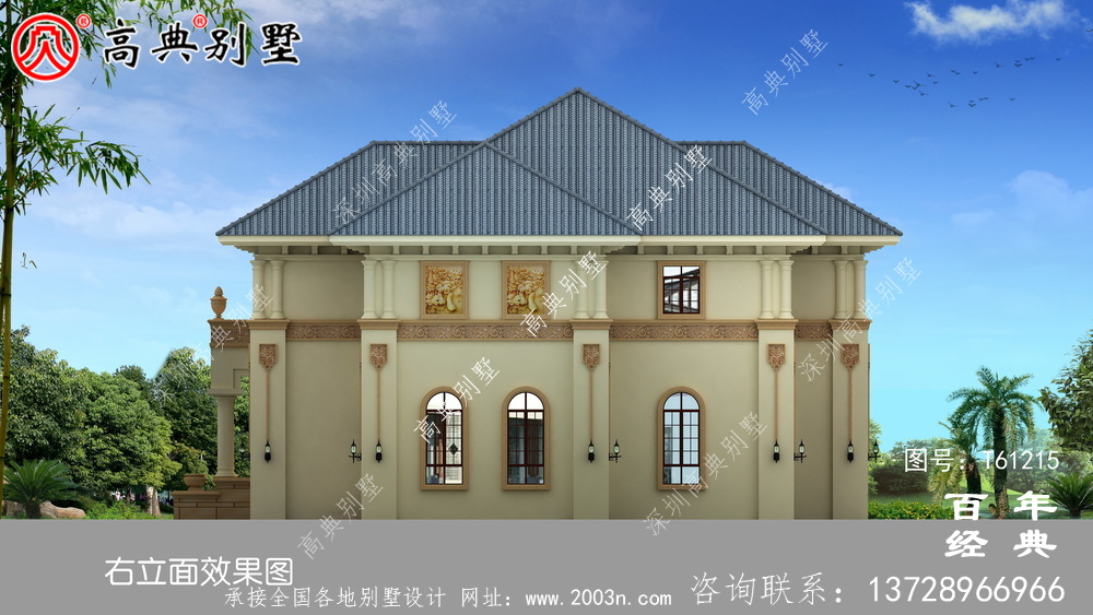 鄉(xiāng)村兩層歐式別墅效果圖_農(nóng)村兩層自建房屋設(shè)計圖