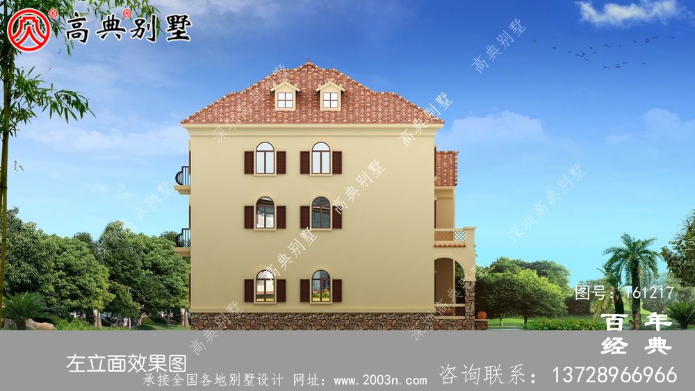三層歐式別墅設計施工圖紙及效果圖_農村房屋設計圖紙