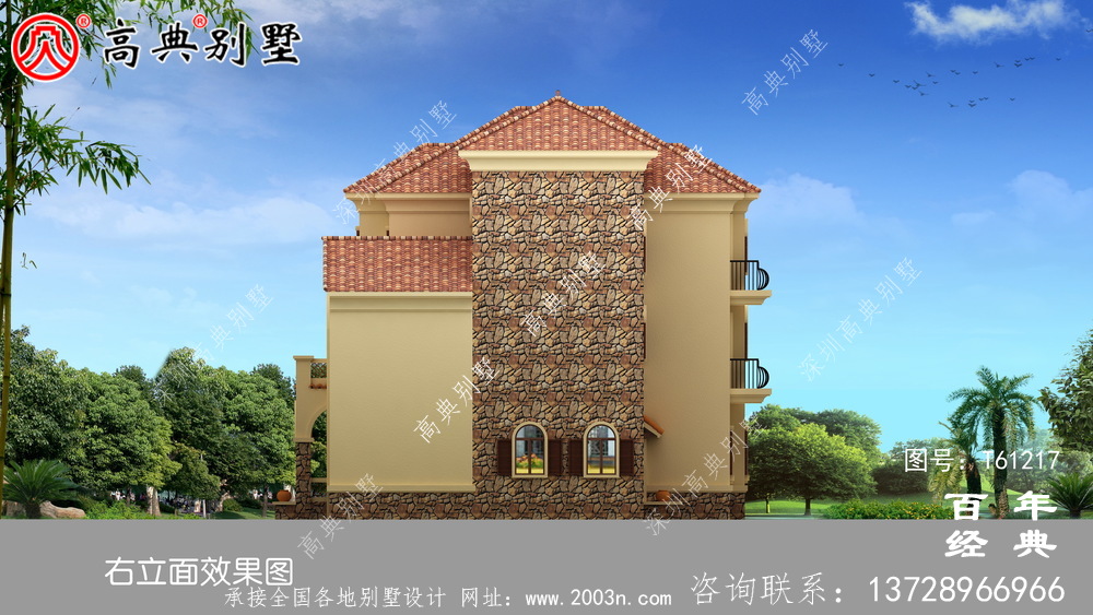 三層歐式別墅設計施工圖紙及效果圖_農村房屋設計圖紙