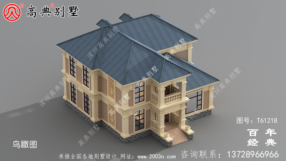 自建鄉村歐式兩層別墅效果圖_農村兩層自建房屋設計圖