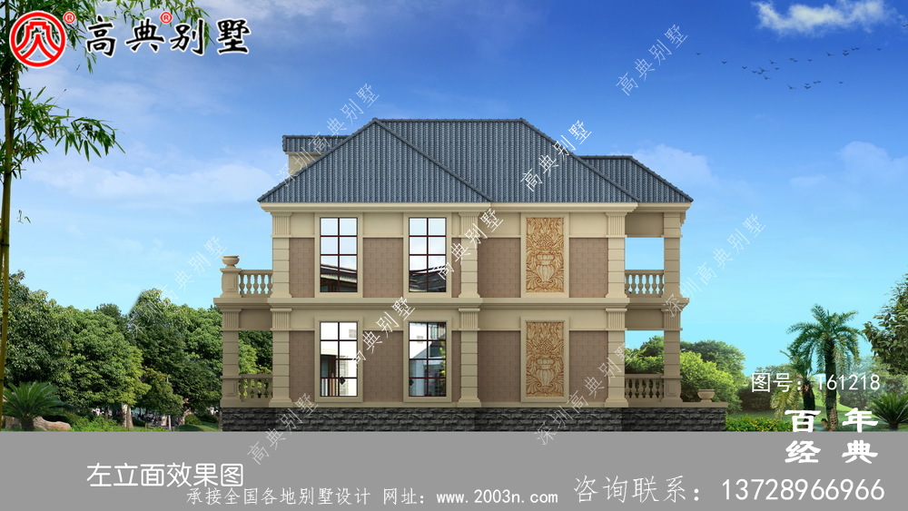 自建鄉村歐式兩層別墅效果圖_農村兩層自建房屋設計圖