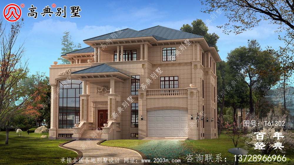 超豪華農村三層歐式別墅設計圖紙_農村房屋設計圖紙
