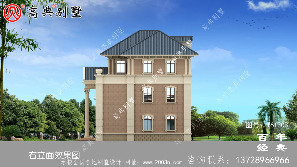 農村三層歐式別墅設計圖紙及效果圖_農村三層房屋設計