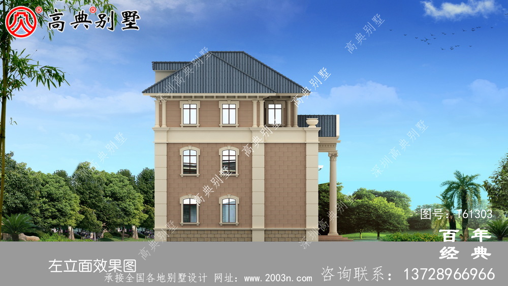農村三層歐式別墅設計圖紙及效果圖_農村三層房屋設計