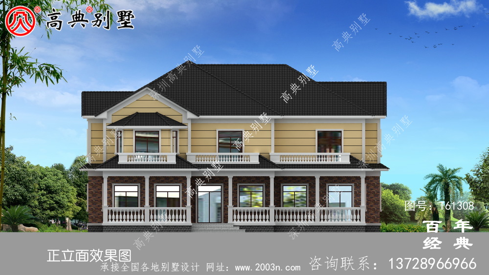新農村簡約兩層別墅設計圖紙_農村兩層自建房屋設計圖