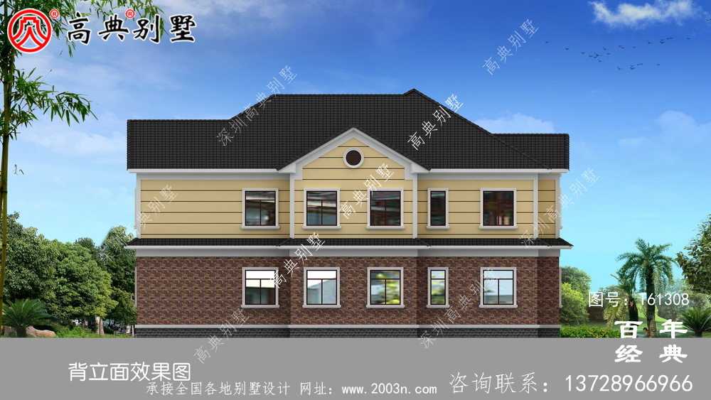 新農村簡約兩層別墅設計圖紙_農村兩層自建房屋設計圖