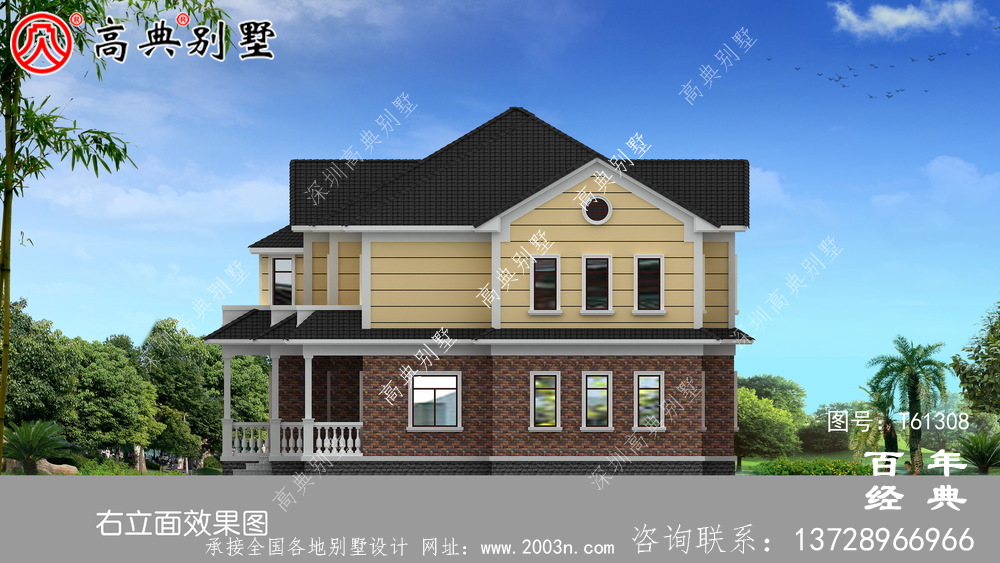 新農村簡約兩層別墅設計圖紙_農村兩層自建房屋設計圖