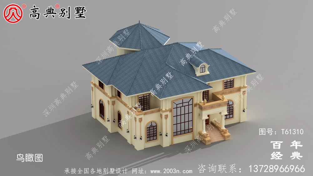簡約型兩層復式歐式別墅設計圖紙_農村兩層自建房設計圖紙