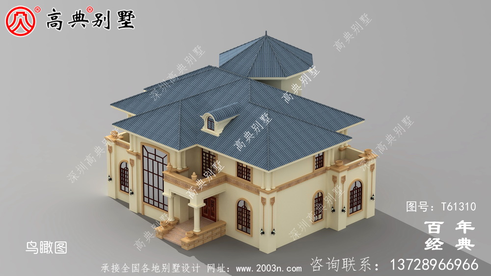 簡約型兩層復式歐式別墅設計圖紙_農村兩層自建房設計圖紙