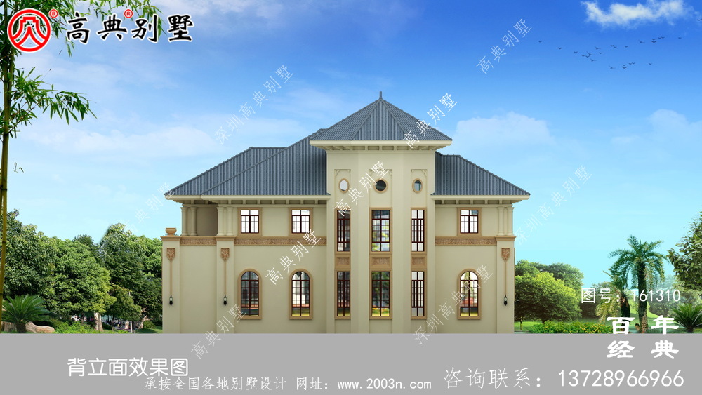 簡約型兩層復式歐式別墅設計圖紙_農村兩層自建房設計圖紙