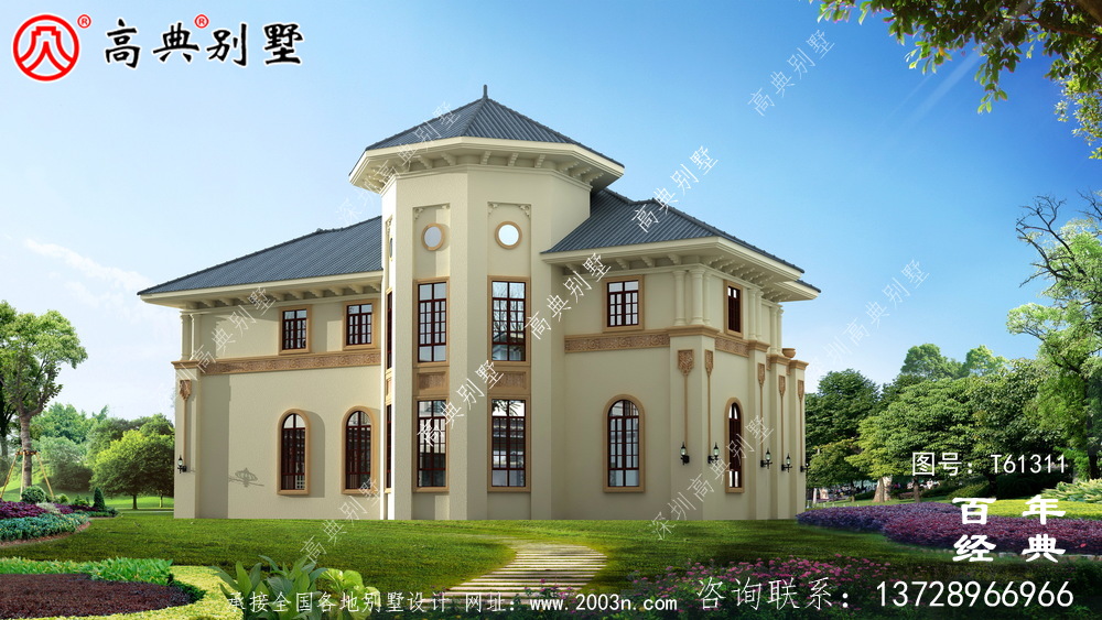 新農(nóng)村復(fù)式兩層歐式別墅設(shè)計(jì)圖紙_農(nóng)村兩層自建房屋設(shè)計(jì)圖