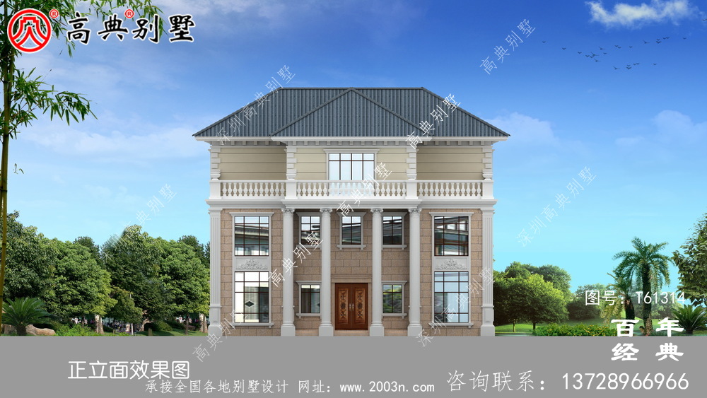 歐式三層別墅設計效果圖_農村房屋設計圖紙