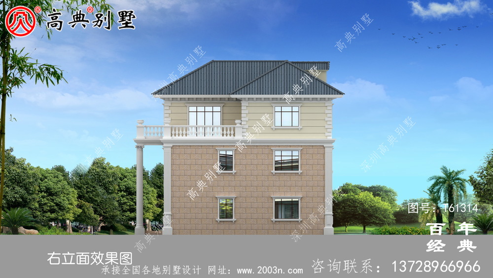 歐式三層別墅設計效果圖_農村房屋設計圖紙