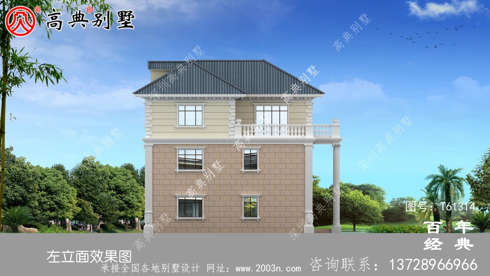 歐式三層別墅設計效果圖_農村房屋設計圖紙