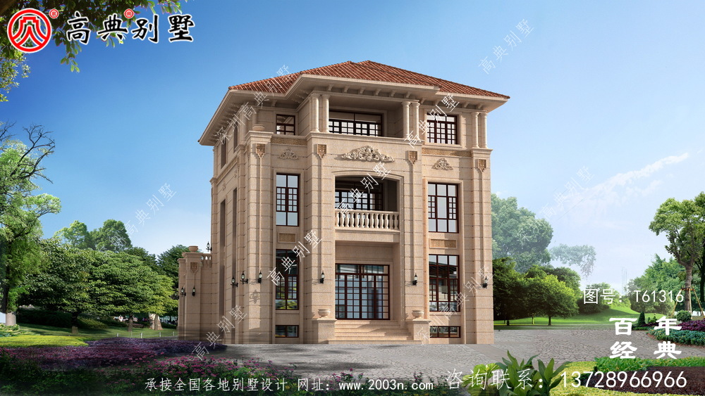 復式古典三層歐式別墅設計圖紙_農村三層自建房設計圖紙