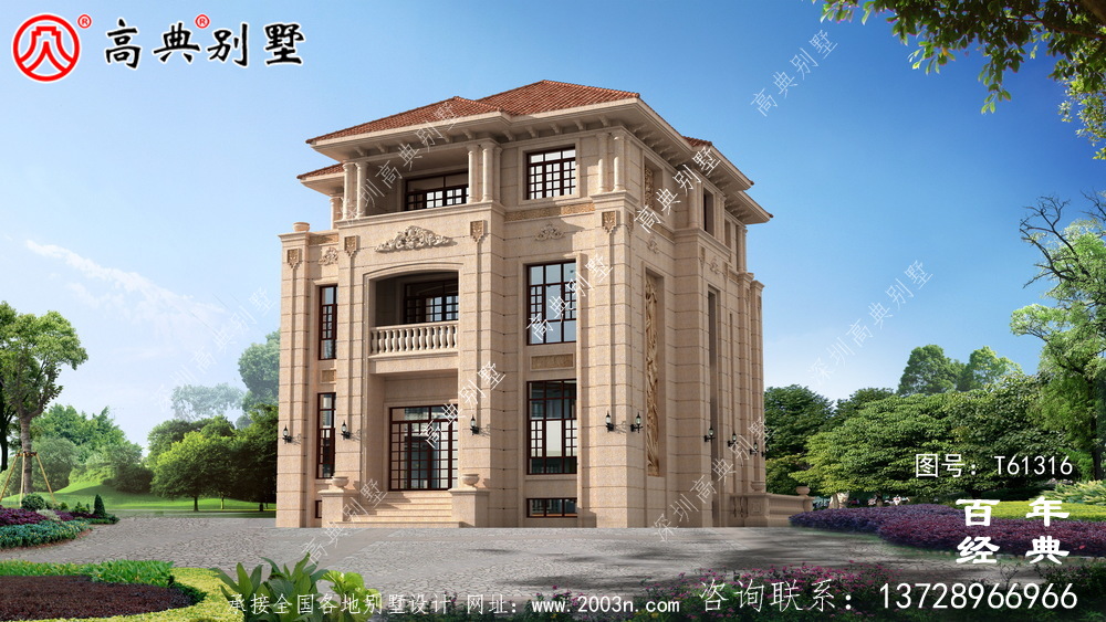 復式古典三層歐式別墅設計圖紙_農村三層自建房設計圖紙