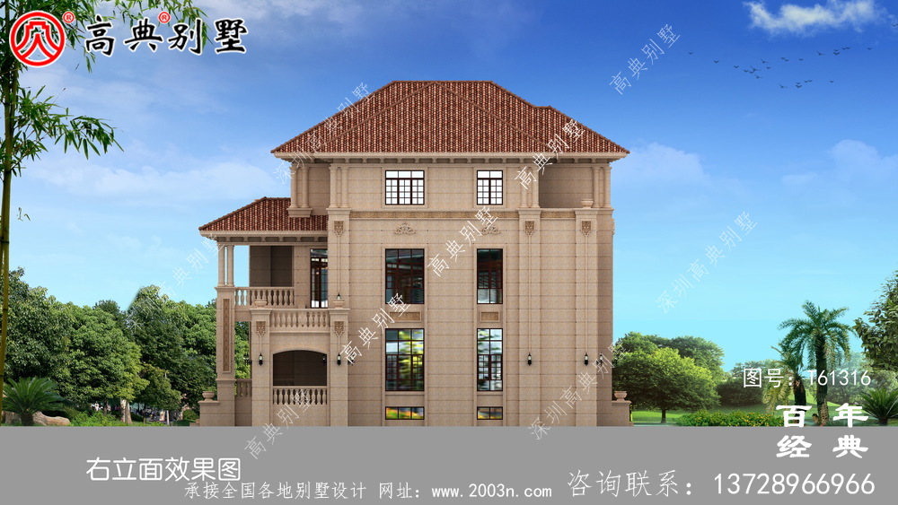 復式古典三層歐式別墅設計圖紙_農村三層自建房設計圖紙