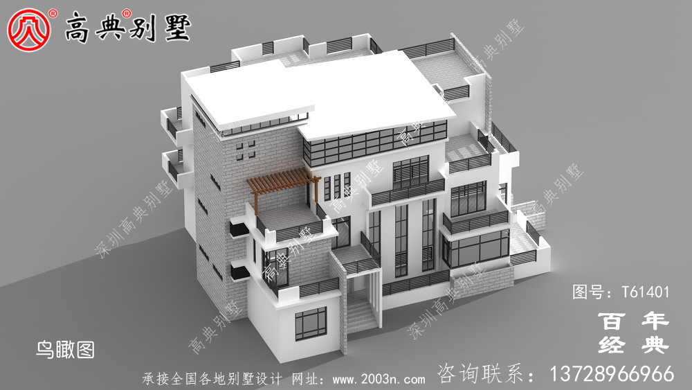 現代四層別墅外觀效果圖_農村四層自建房屋設計圖
