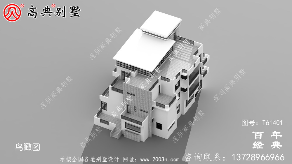 現代四層別墅外觀效果圖_農村四層自建房屋設計圖