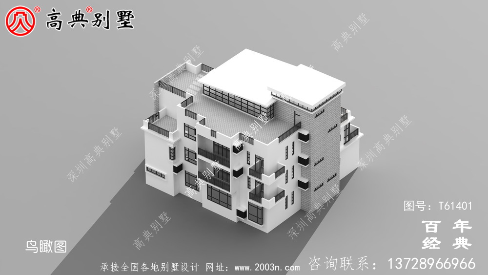 現代四層別墅外觀效果圖_農村四層自建房屋設計圖