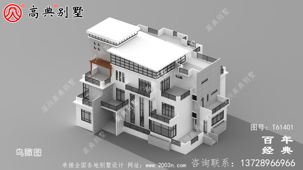 現代四層別墅外觀效果圖_農村四層自建房屋設計圖