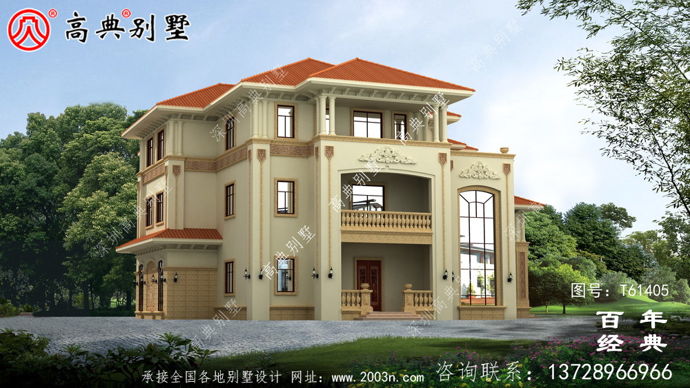 豪華復式三層歐式別墅設計圖紙_農村三層自建房設計圖紙