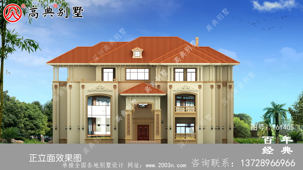 豪華復式三層歐式別墅設計圖紙_農村三層自建房設計圖紙