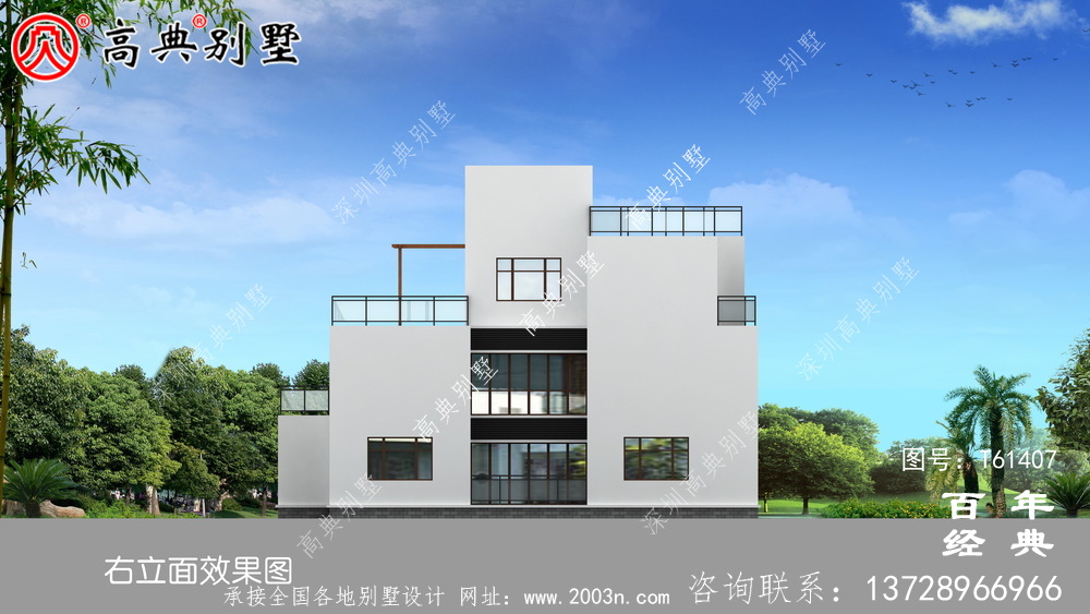 簡約現(xiàn)代風(fēng)三層別墅外觀設(shè)計圖_農(nóng)村三層別墅設(shè)計