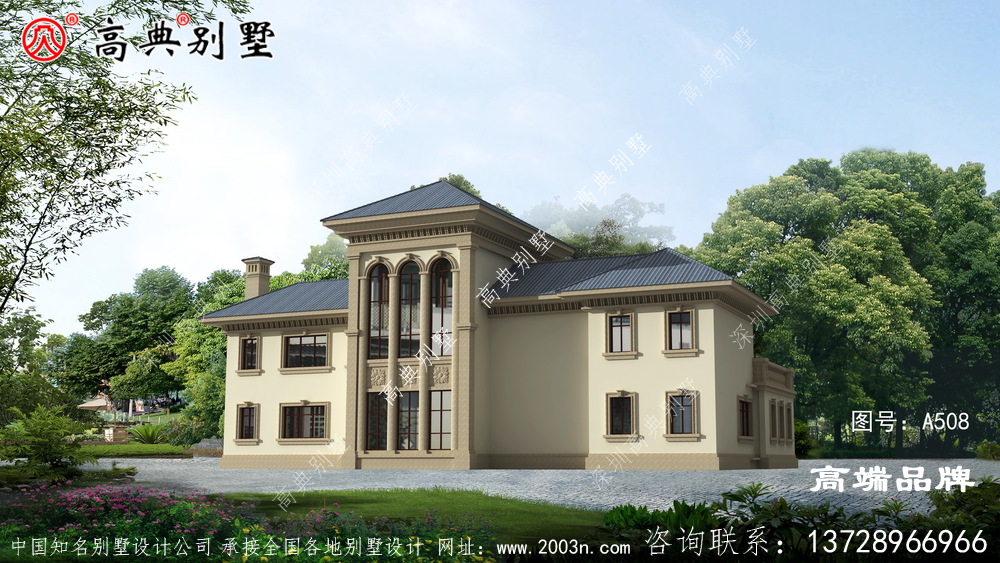 歐式風(fēng)格二層別墅圖片大全