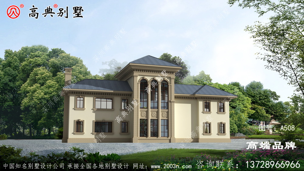 歐式風(fēng)格二層別墅圖片大全