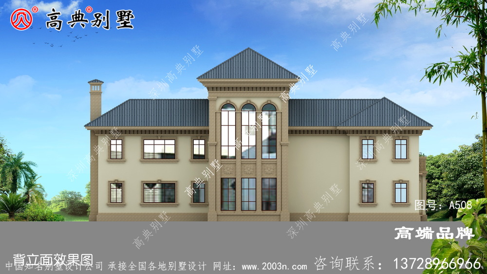 歐式風(fēng)格二層別墅圖片大全