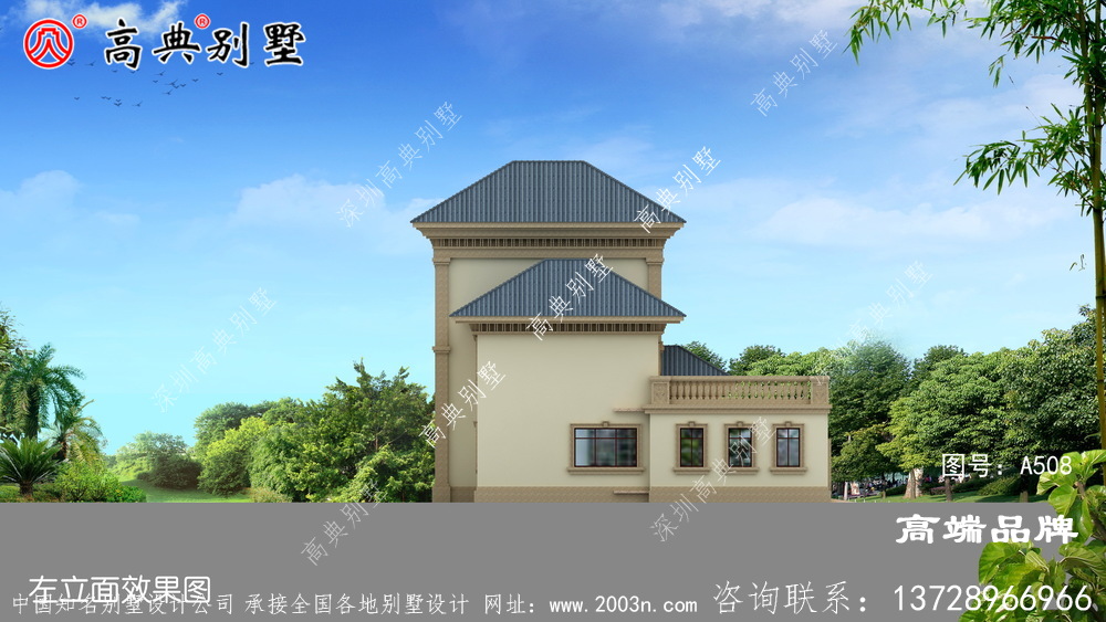 歐式風(fēng)格二層別墅圖片大全