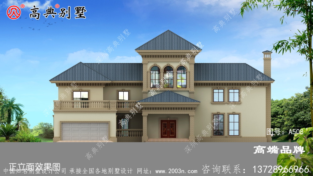 歐式風(fēng)格二層別墅圖片大全