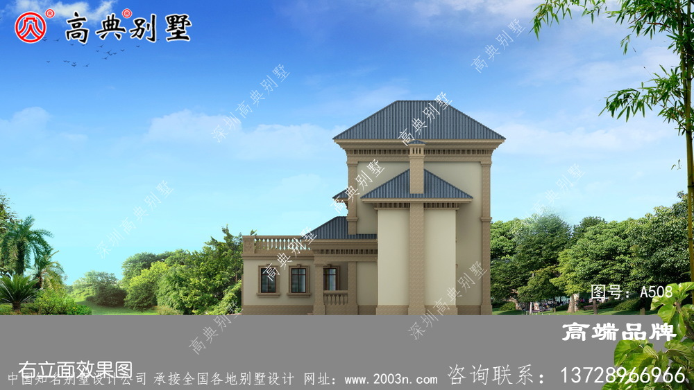 歐式風(fēng)格二層別墅圖片大全