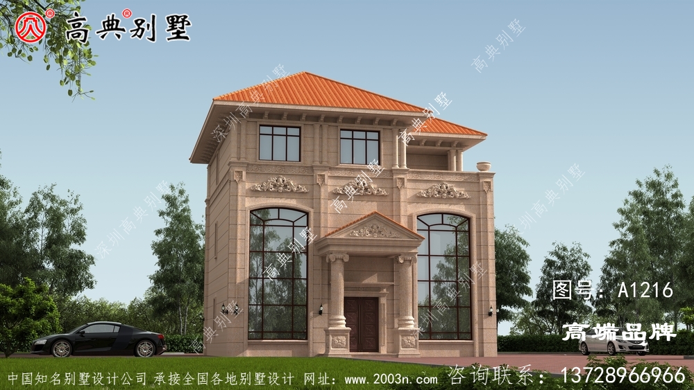三層歐式石材別墅設(shè)計(jì)圖紙