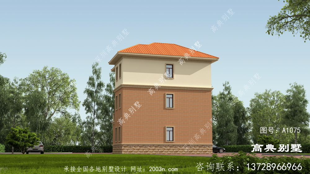 農(nóng)村歐式三層別墅設(shè)計圖紙