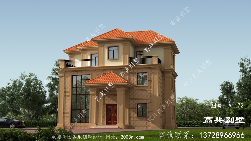 歐式三層農村自建別墅設計