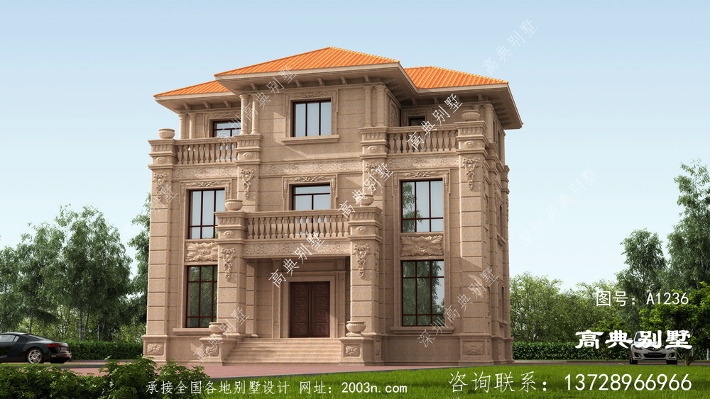 歐式石材三層自建別墅,真的太經典了