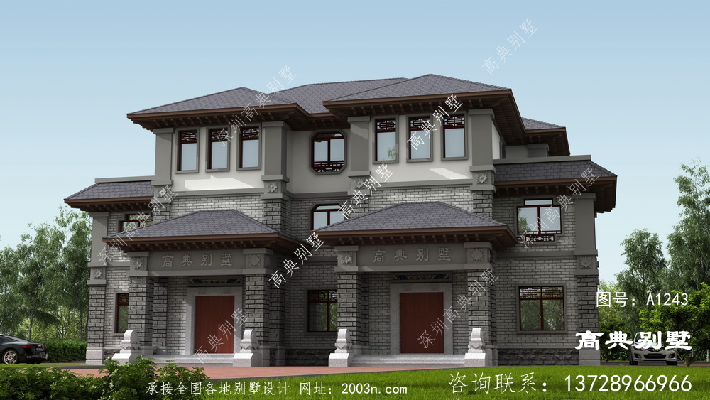 怎么建中式風格雙拼別墅才宏偉壯觀?