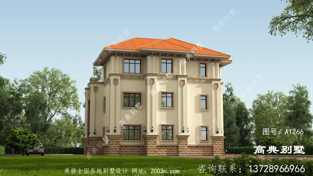 意大利風格農村三層別墅設計圖
