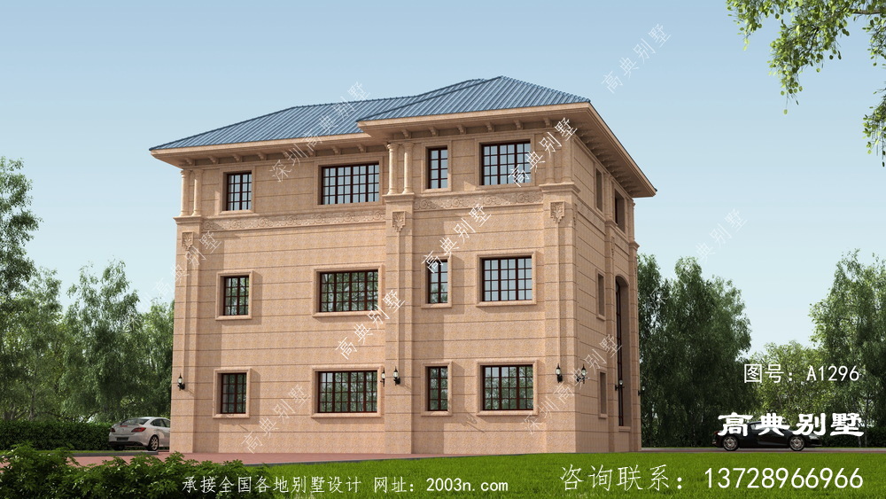 洋氣別墅設(shè)計圖為三層戶型,外觀大氣