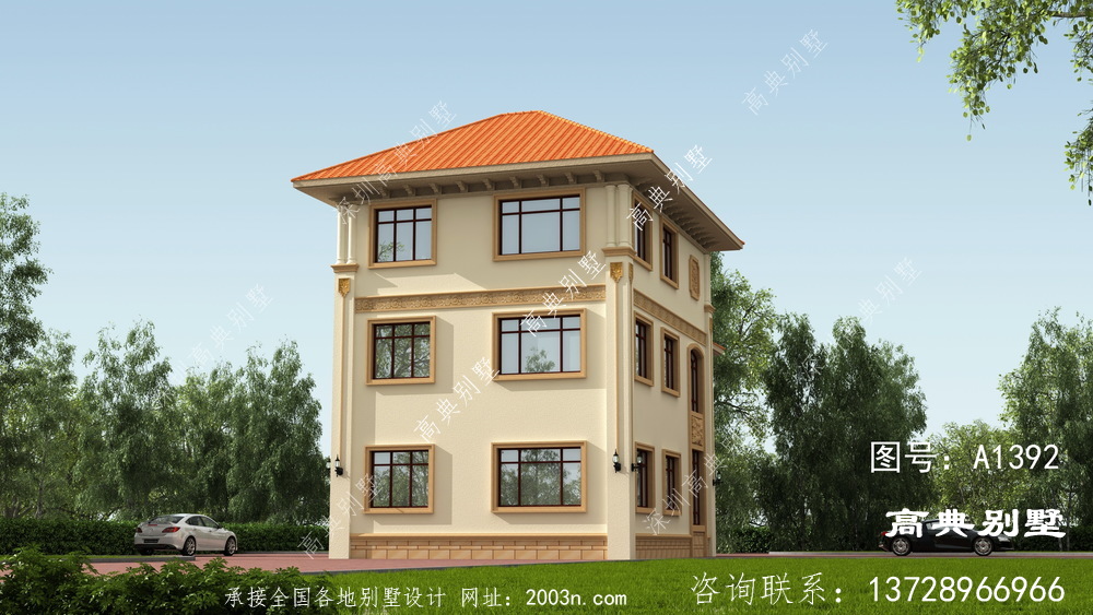 歐式古典風格三層別墅住宅設計圖