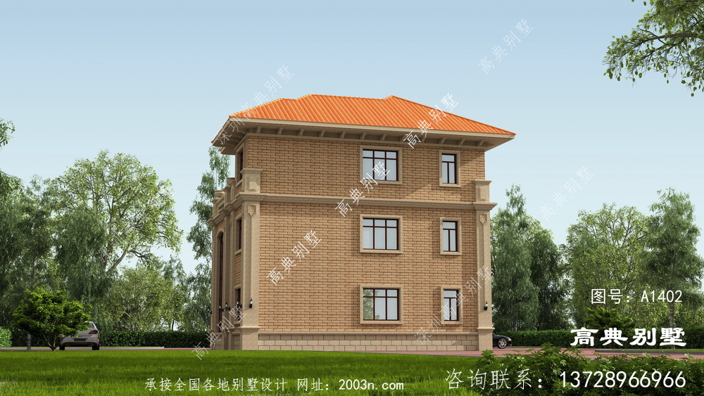 復式的歐式石材別墅