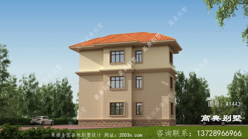 實(shí)用性很強(qiáng)的復(fù)式三層別墅