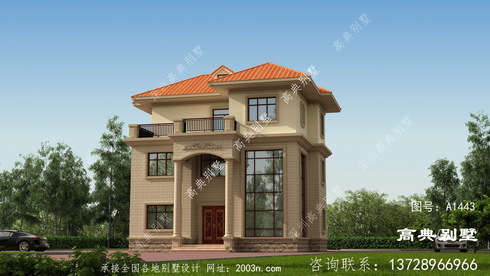 實(shí)用性很強(qiáng)的復(fù)式三層別墅
